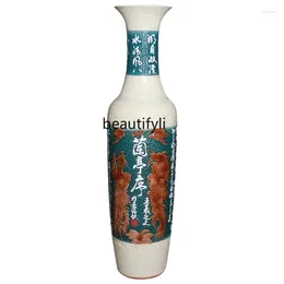 Vases Jingdezhen Ceramic Floor Vase Hand Carved Dragon And Phoenix Pattern Lanting Company El Gate Decoration