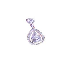 New Victoria Sparkling Luxury Jewellery 925 Sterling SilverRose Gold Fill Drop Water White Topaz Pear CZ Diamond Women Pendant Chai6048551