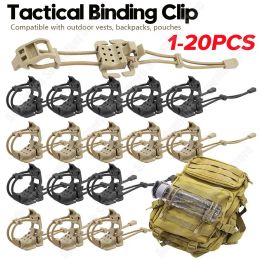 20-1pcs Tactical Binding Clip MOLLE Gear Organiser Fastener Hanging Buckle Tools Bracket Hunting Vest Backpack Accessories