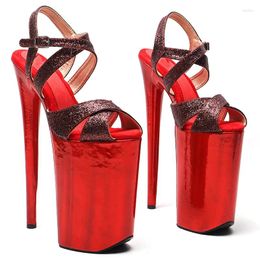 Dance Shoes 26CM/10inches Glitter Upper Sexy Exotic High Heel Platform Party Sandals Pole Model Shows 020