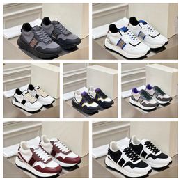 2024 Luxury Multi material patchwork of cowhide with contrasting colors men women thick soled lace up sports fashionable and versatile casual shoes