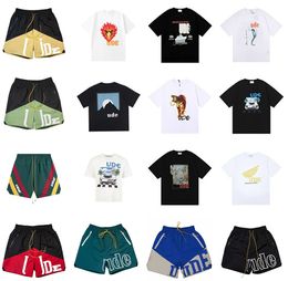 Men's T-shirts Mens Designer Loose Outdoor Casual Sports Suit Shorts Beach Womens Cotton Short Sleeved Everything with Rude Quick-drying Top