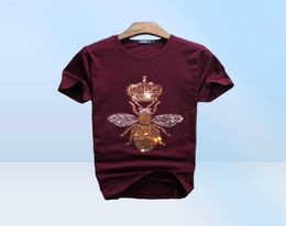 Men luxury diamond design bee Tshirt fashion tshirts men funny t shirts brand cotton tops and Tees4131004