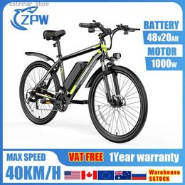 Bikes Ride-Ons ZPW S26 Ebike 500W Mountain Electric Bike 48V15AH Adult electric bicycle 26-inch electric bike 21-speed e-bikes L47