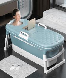 138m Large Bathtub Adult Childrens Folding Tub Massage Adult Bath Barrel Steaming Dualuse Baby Tub Home Spa Home Sauna 2size5340640