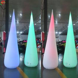 5mH (16.5ft) with blower LED lighting Outdoor Activities inflatable cone balloon for sale wedding stage decoration air balloons pillars