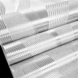 wellyu Elegant silver foil wallpaper silver wave pattern curve stripe KTV glitter glowing background wallpaper