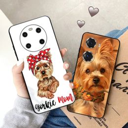 Soft Case for Honor X6 X7 X8 4G 70 Lite X8A 5G 90 50 20 X9A Magic 5 4 Pro Lovely Yorkshire Terrier Dog Black Phone Cases Cover