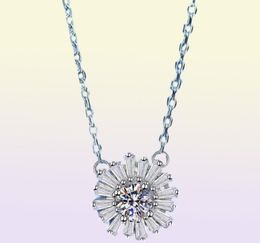925 Sterling Silver Pendant For Women 14K White Gold GRA VVS1 Moissanite Diamond Necklace Wedding Jewelry213s9075238