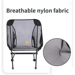 Camp Furniture Tralight 7075 Aluminum Alloy Detachable Portable Folding Breathable Net Fabric Cam Moon Chairs Beach Fishing Drop Deliv Dhhcd