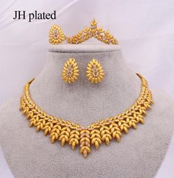 Ethiopia Jewelry sets for women gold necklace earrings Bracelet ring Dubai African Indian bridal wedding set gifts collares 2011303412843