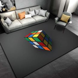 Colourful Magic Cube Carpet Intelligence Game Theme Rug for Bathroom Non-slip Doormat Mat Living Room Bedroom Kid Crawling Carpet
