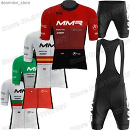 Cycling Jersey Sets Team MMR 2022 Cycling Jersey Set Spain Itlay Champion Cycling Clothing Road Bike Shirts Suit Bicyc Bib Shorts Maillot L48