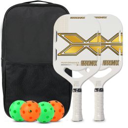 Cricket Carbon Fiber Pickleball Paddles Set, USAPA Approved, Pickle Ball Racket, Comfortable Grip, Great Control Racquet for Men and Wom