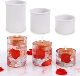 DIY Crystal Epoxy Resin Mold Candle Holder Large Medium And Small Aromatherapy Candle Tray Mirror Silicone Mold