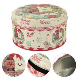 Storage Bottles Christmas Cookie Tin Biscuit Containers Bread Metal With Lid Tinplate Candy Holder Tins Lids Box
