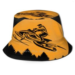 Berets Snowmobile Bucket Hat Sunscreen Hats Winter Funny Snow Vintage Snowboarding Sled Snowmobiling Ski Doo Snowmobiles