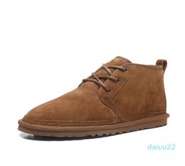 Стиль зимняя шерстяная обувь мужчины сапоги сапоги Neumel Sudee Boots Men039s Классические сапоги серии серии. Повседневные теплые мини -ботинки каштановые