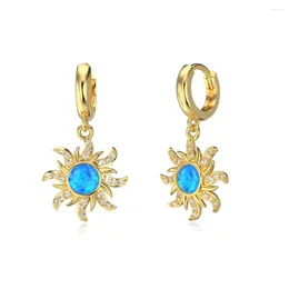 Stud Earrings S925 Sterling Silver For Women With Sun Style Zircon Inlaid Fashionable And Versatile Personalized Women's