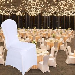 Pillow Elastic Spandex Folding Seat Cover Fitting Protective Suitable For Wedding Parties Banquets Festivals Celebrations White