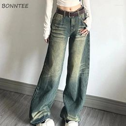 Women's Jeans Women Vintage Low Waist Loose Wide Leg Floor Length Chic Harajuku Baggy Female Autumn Winter All-match Ulzzang Stylish Ins