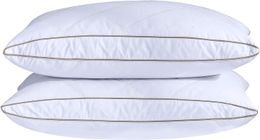 SydCommerce Sleeping Oval Gusseted Feather Down Pillow 100 ٪ غطاء وسادة قطنية 100 ٪ مع ورقة خياطة اللحف/كوين مجموعة من 2