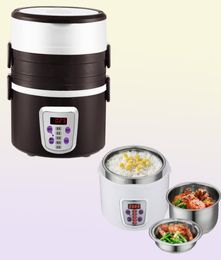 Multifunction electric Rice Cooker smart Appointment 3 Layers mini stainless steel heating cook lunch box Container Steamer 220V 24769323