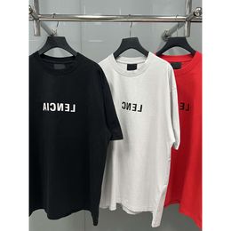 23ss High Version b Home Mirror Letter Printed T-shirt for Men Women Couple Style Short Sleeve