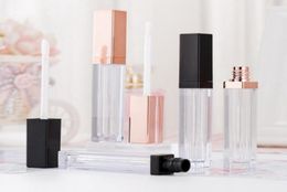 5ML Lip Gloss Containers Empty Square Lip Gloss Tube Makeup Lip Oil Container Plastic Tubes Black Rose Gold5492535