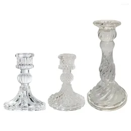 Candle Holders Taper Holder Candlestick Clear Table Centrepiece Birthday Gift Dinner