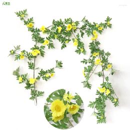 Decorative Flowers Simulated Daisies Vines Roses Garden Landscaping Pipeline Decoration Plastic Plants Artificial Home Accessories