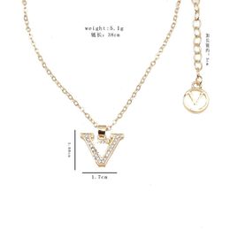 Wholesale Creative Simple Stylish Geometric Diamond Letters Clavicle Chain Style Versatile Fashion Necklace for Women