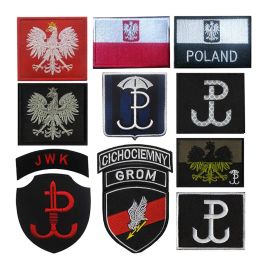 JWK Special Force Group GROM Tactical Embroidered Armband Badge Morale Tactic Military Applique Emblem Polish Poland Flag Patch