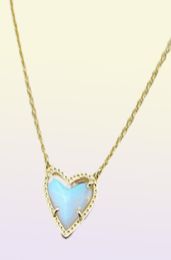 Pendant Necklaces Necklace Heart Drusy Stone Real 18K Gold Plated Dangles Glitter Jewelries Letter Gift With dust bag1644633