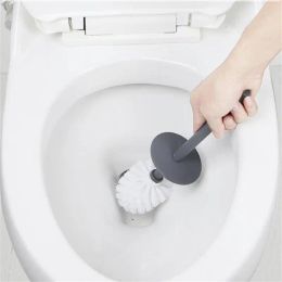 Toilet Brush with Base Modern Design Black Toilet Brush with Lid Cleaning Brush Set Cleaning Supplies Bathroom Accessories