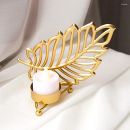 Candle Holders Candlestick Dining Table Decor Nordic Vintage Leaves Holder Wedding Gold Color Tea Light