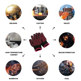 Grill Gloves Oven Mitt Anti-scald Gloves Heat-resistant Microwave Cooking Guanti for Home Kitchen Fryer Baking Non-Slip Mitten