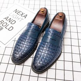 Casual Shoes 2024 Italian Men Genuine Leather Brand Slip On Luxury Loafers Moccasins Blue Brown Black Driving