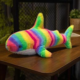 30-140cm Great Shark Plush Toy Cute Shark Fish WhaSoft Stuffed Animal Doll Colorful SleepIng Pillow Kids Gifts Girl Room Decor