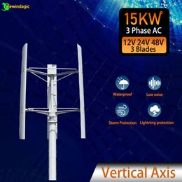 15000w Vertical Axis Wind Turbine Generator Alternative Energy 220v AC Output Household Complete Kit with Controller Rid Systerm