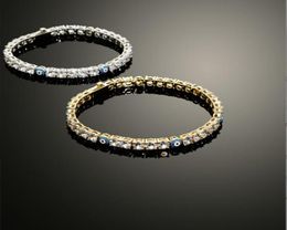 Evil Eye Tennis Bracelet Hip Hop Bracelets for Women Blue Stone Beads Bracelet Mens Jewellery5637001