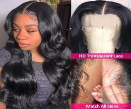 The New Body Wave Lace Front Wig Baby Hair Pre Plucked 250 Density Transparent Lace Frontal Wig Human Hair Wigs for Women T3487951