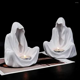 Candle Holders Unique Candlestick Holder Reusable Ghost Sturdy Decorative Wizard Figurine Candleholder Tealight Ornament
