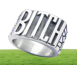 5pcslot Size 510 Newest Popular BITCH Unisex Ring 316L Stainless Steel Fashion Jewelry Popular Biker Hiphop Style Ring12118634306348