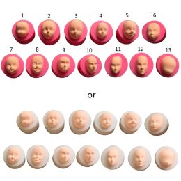 Dolls Head Face Mould, Silicone Baby Head Molds, Baby Shower Fondant Cake Mould Clay Soap Resin Chocolate Mold