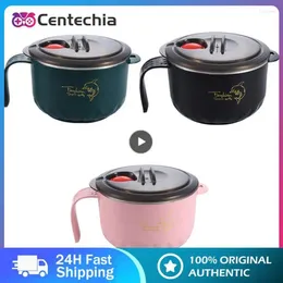 Bowls 1300ml With Bowl Cover Fruit Salad Induction Cooker Heating Rice Portable Instant Noodle 304 Stainless Steel