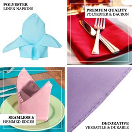 45x45cm Banquet Party Polyester Table Napkin Washable Linen Napkins For Wedding Event Christmas Decoration