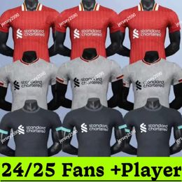 Salah Fan Player Versão Gakpo Darwin 2023 Luis Diaz Arnold Kit de futebol Mac Allister Szoboszlai Kids Uniform A.Becker Goalkeeper