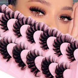 False Eyelashes 7 Pairs Russian Strip Thick Slender Fluffy Daily Eye End Lengthening Messy Lashes