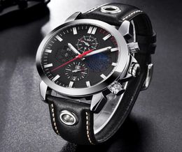 BENYAR Fashion Sports Chronograph Watches Men Moon Phase Leather Skeleton Quartz Watch Support White Red4743449